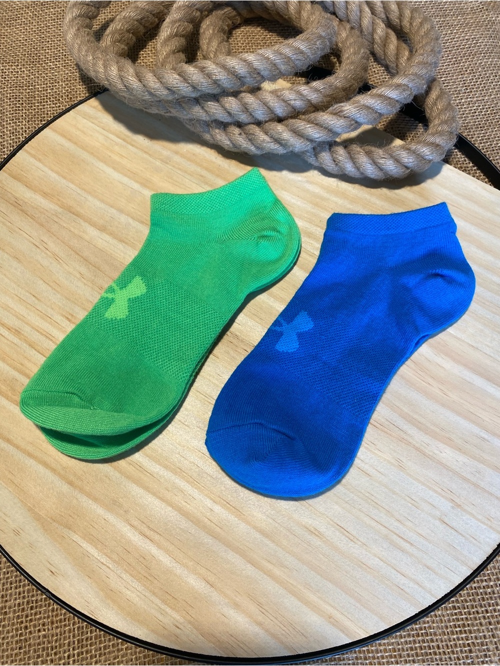 Under Armour Men’s Low-Cut Athletic Socks - Green & Blue